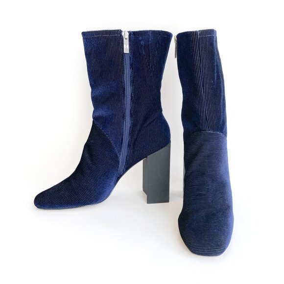 Halston Corduroy KANDI Fabric Mid-Calf Boots NWOB - Picture 4 of 14